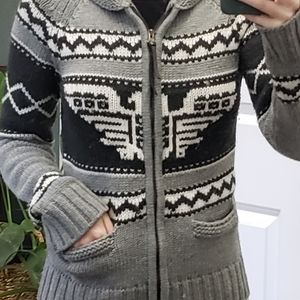 Tribal zip up sweater
